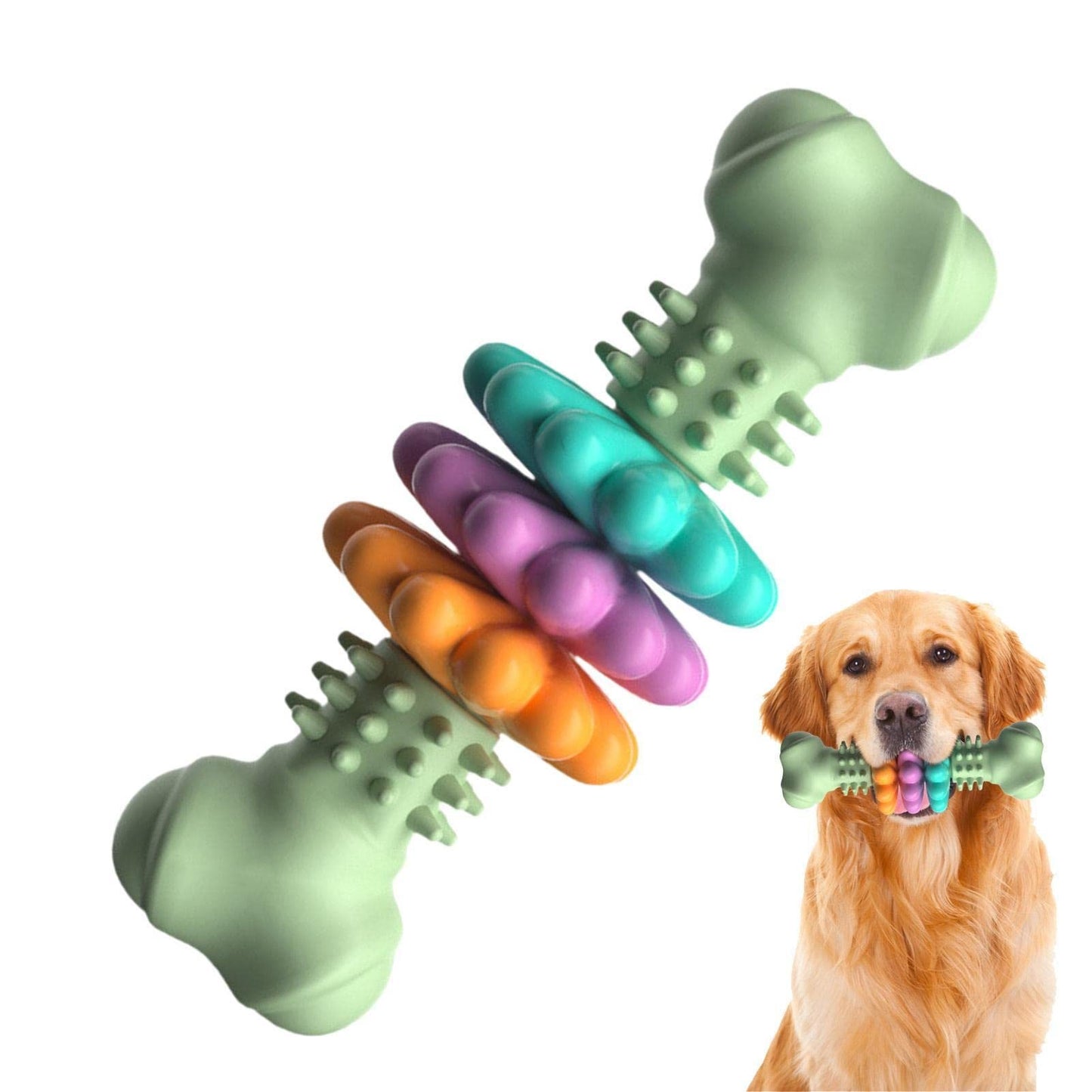 Indestructible TPR Bone Chew Toy for Dogs - Teeth Cleaning & Teething Aid - Fur-Ever Yours