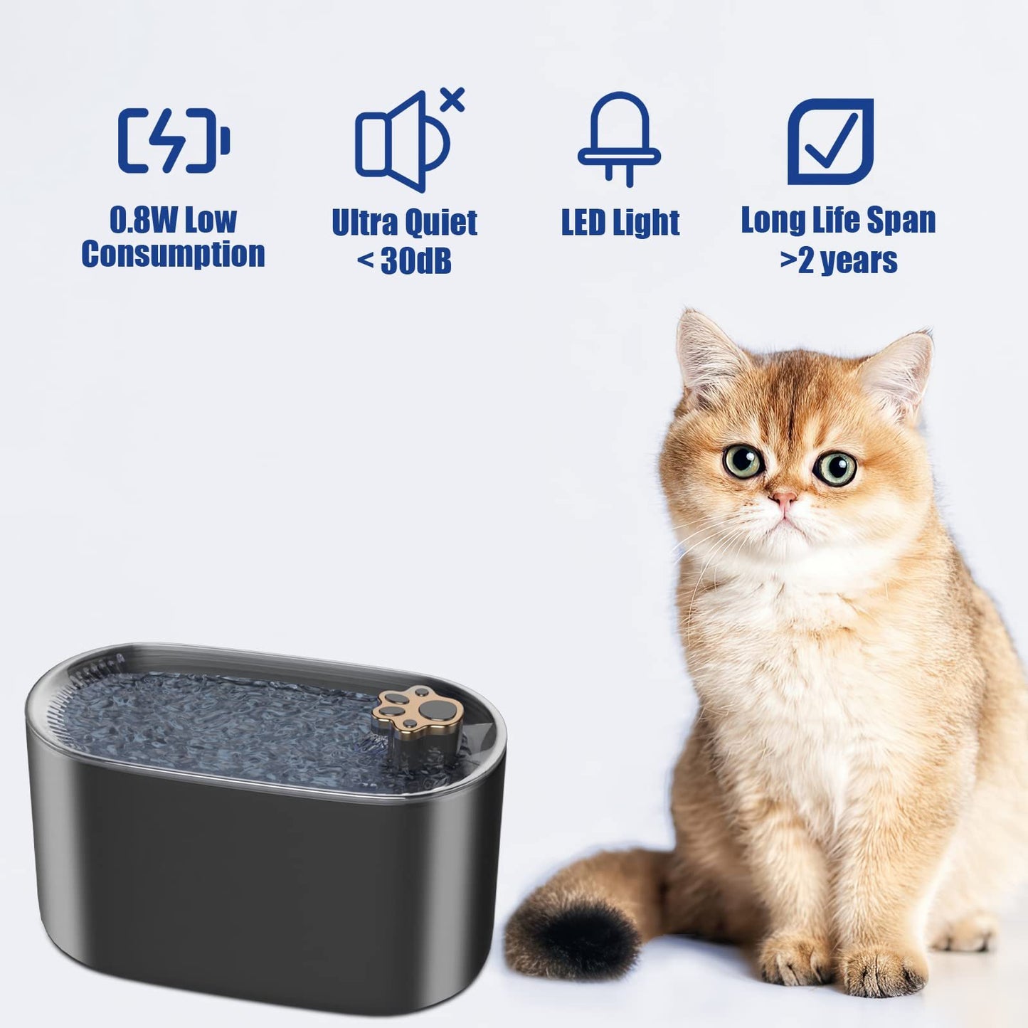 3L Automatic Pet Water Fountain with LED & Filter - Fur-Ever Yours