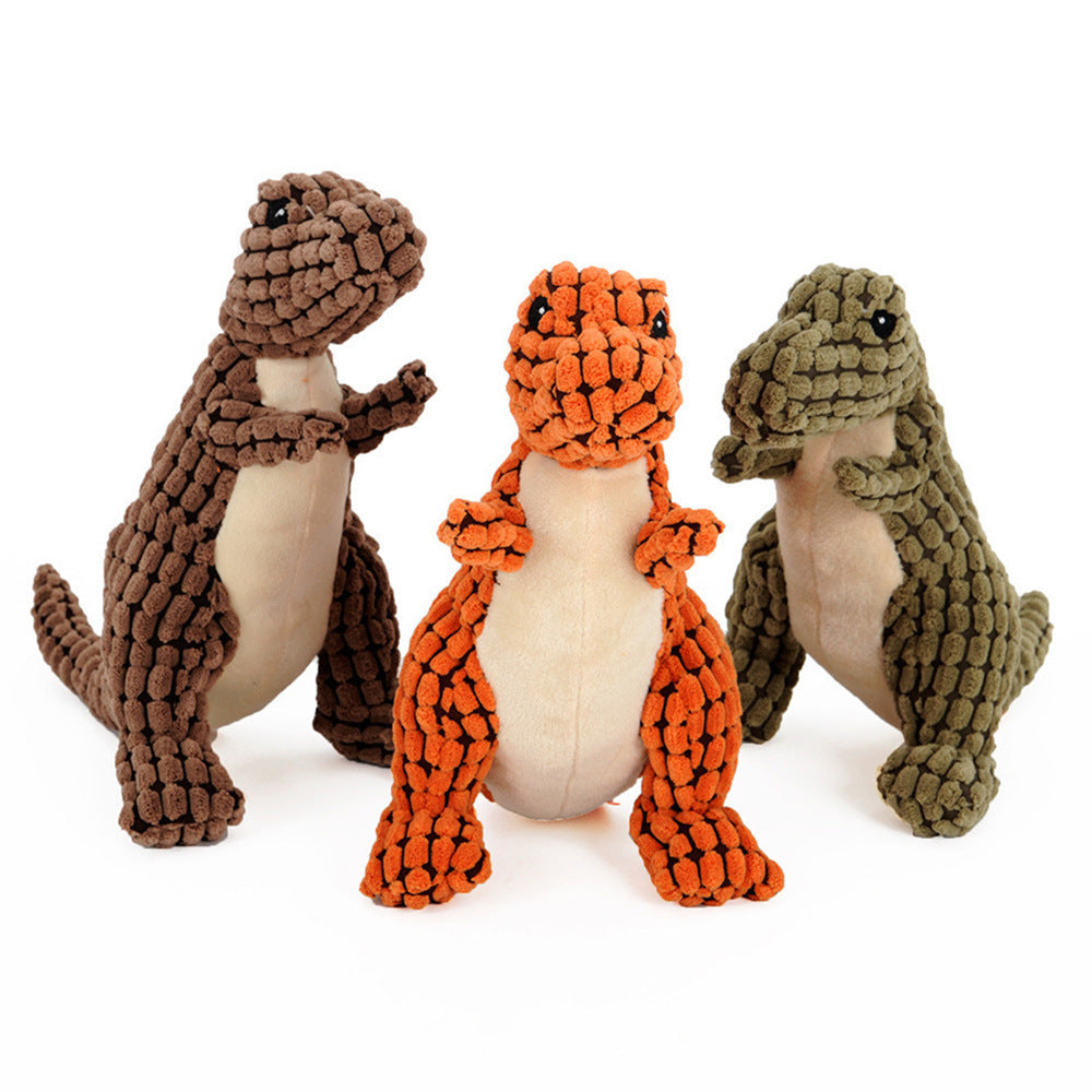 Interactive Plush Dinosaur Dog Toy - Large Chew & Squeak for Pets - Fur-Ever Yours