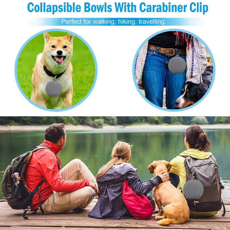 Rubber Foldable Double Bowl Pet Feeding Bowl Pets Supplies Dog Cat Bowls - Fur-Ever Yours