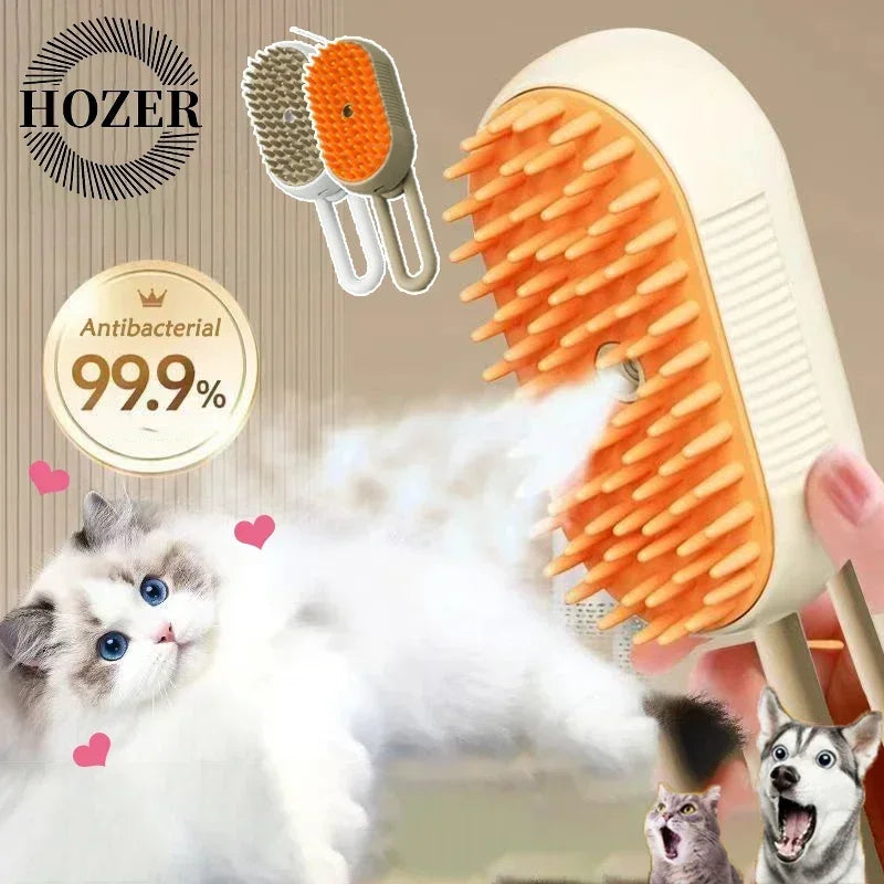 3-in-1 Pet Grooming Brush with Spray & Hair Removal - Fur-Ever Yours