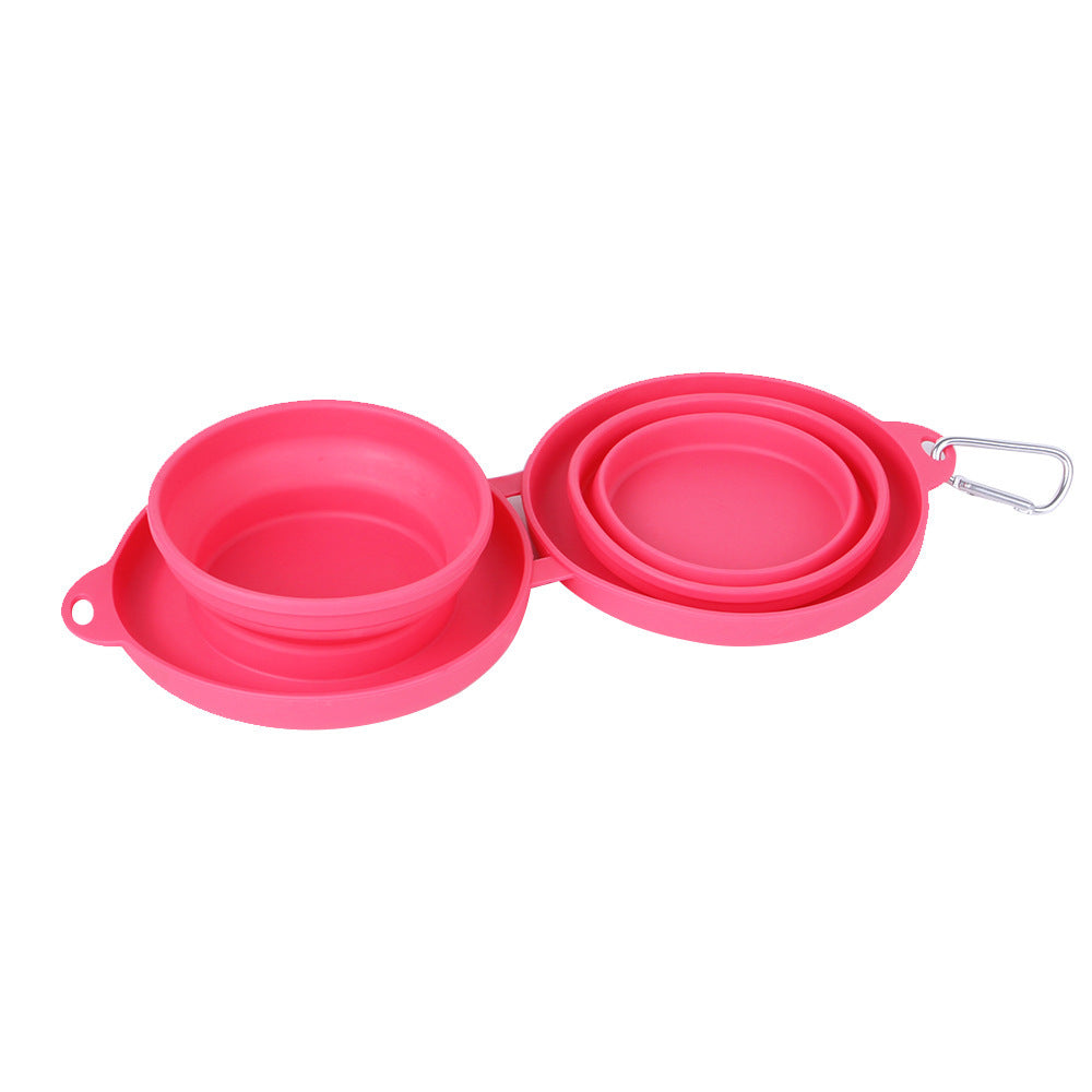 Rubber Foldable Double Bowl Pet Feeding Bowl Pets Supplies Dog Cat Bowls - Fur-Ever Yours