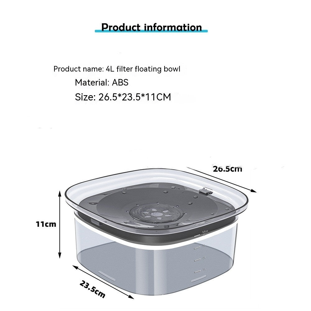 Large 2L Spill-Proof Dog Water Bowl, Transparent with Slow-Drinking Design for Pets - Fur-Ever Yours