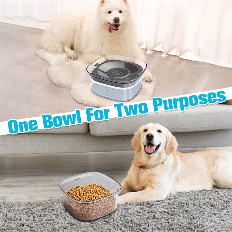 Large 2L Spill-Proof Dog Water Bowl, Transparent with Slow-Drinking Design for Pets - Fur-Ever Yours