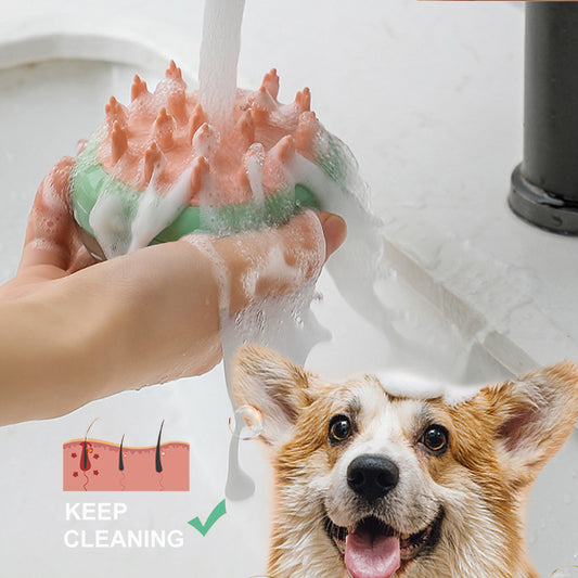 2-in-1 Pet Bathing & Grooming Brush with Soap Dispenser - Fur-Ever Yours