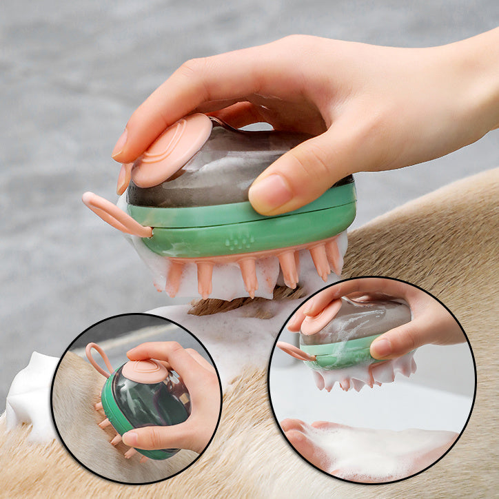 2-in-1 Pet Bathing & Grooming Brush with Soap Dispenser - Fur-Ever Yours