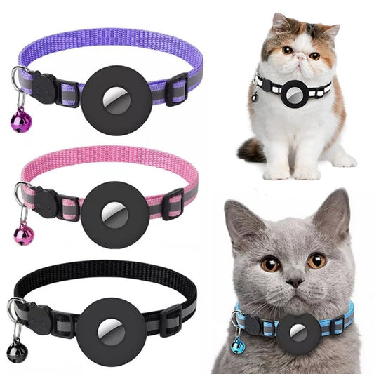 Reflective Collar Waterproof Holder Case For Airtag Air Tag Airtags Protective Cover Cat Dog Kitten Puppy Nylon Collar - Fur-Ever Yours