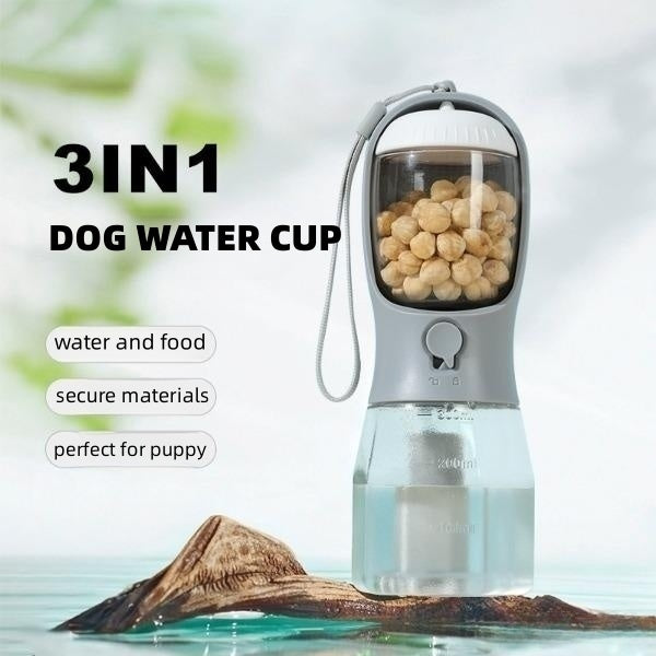 3-in-1 Portable Dog Water/Food Cup & Waste Bag Dispense - Fur-Ever Yours